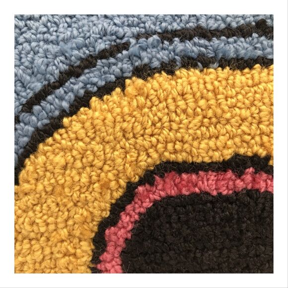 Camera Shaped Punch Needle Decorative Throw Pillow 14x15 Textured Colorful NWT - Picture 2 of 9